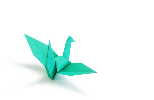istock Origami bird isolated on white studio background. Image with Clipping path and copy space 1485573005