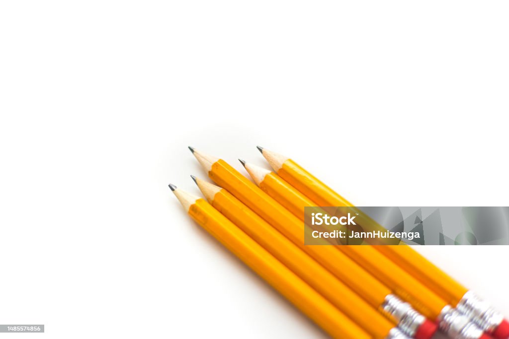 Five Pencils on White Background Pencil Stock Photo