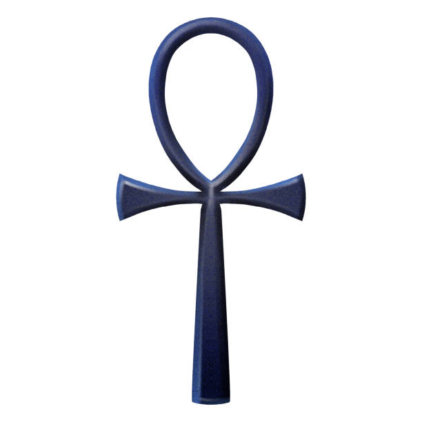 istock A blue ankh symbol in the style of digital airbrushing. 1485576613