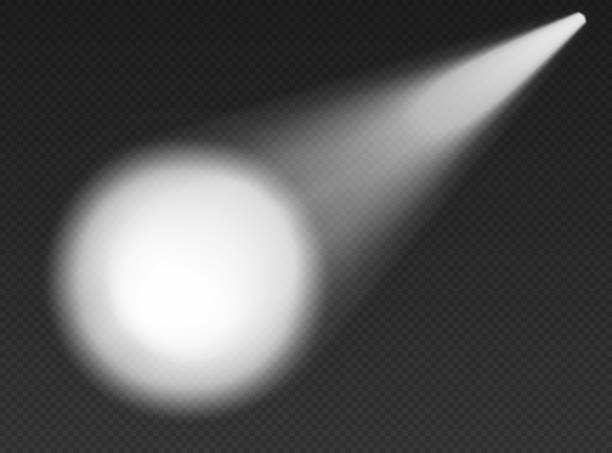 illustrations, cliparts, dessins animés et icônes de lumière de recherche blanche vue de dessus. cône de lumières par le bas avec des bords sombres. - projecteur