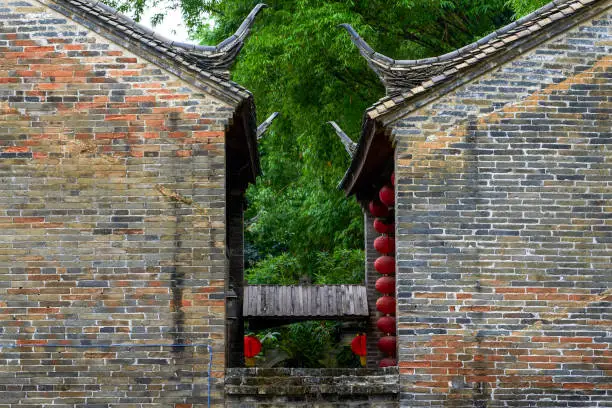 Old tile-roof house in rural Lingnan, China