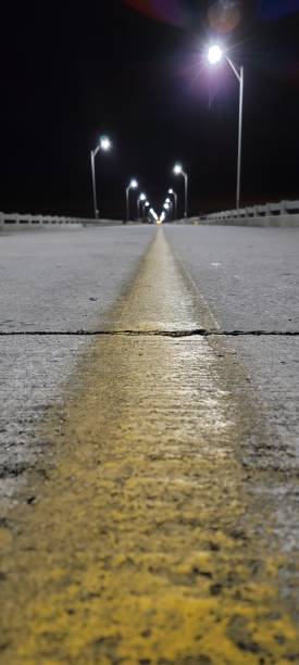 istock Yellow line in road 1485587999