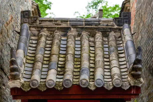 Old tile-roof house in rural Lingnan, China