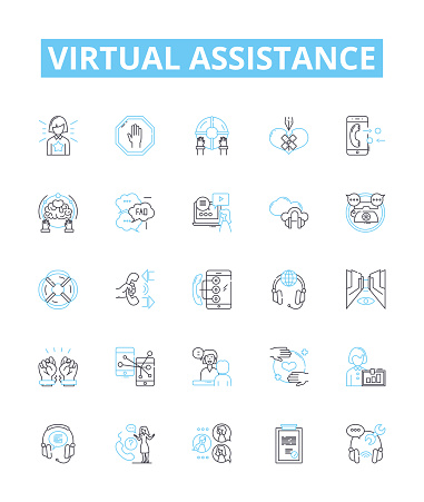Assistenz Icon Virtuelle Assistenzvektorliniensymbole Virtuell Assistenz Ki Chatbot ...