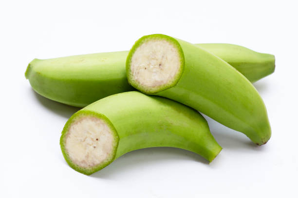 istock Raw banana isolated on white background. 1485605049
