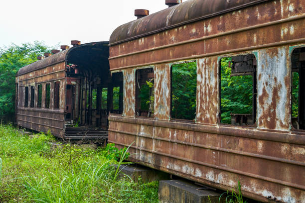 istock A batch of rusty train carriages abandoned in the forest 1485610986