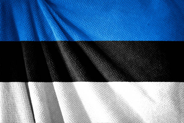 Estonia flag on towel surface illustration