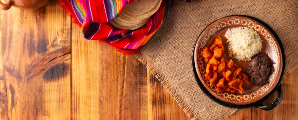 istock Mexican food banner chicharron in red salsa 1485622165