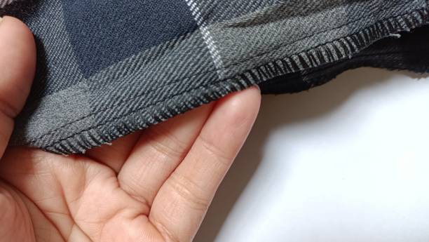 istock Serger stitches of flannel fabric 1485628722