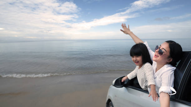 Vladivostok, Russia - May 04, 2024: Toyota Yaris Cross parked on the beach