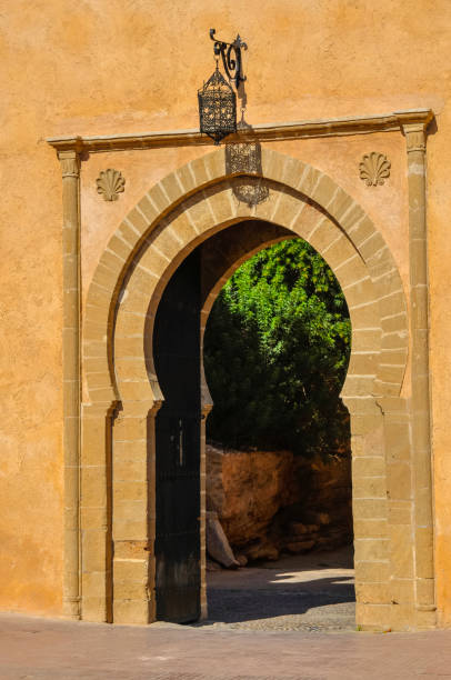 Alcazaba Castle in Malaga, Arabic decorated columns. Costa del Sol. Spain, 21.02.2024