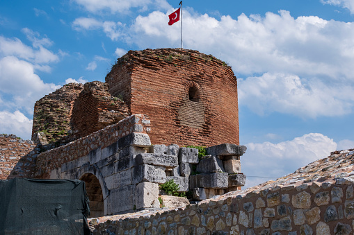 Ancient city wall, surrounding walls of in iznik established by byzantine period to protect city.
