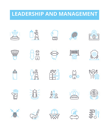 Leadership and management vector line icons set. Leadership, Management, Directive, Directive-Leadership, Autocratic, Participative, Management-Leadership illustration outline concept signs and symbols