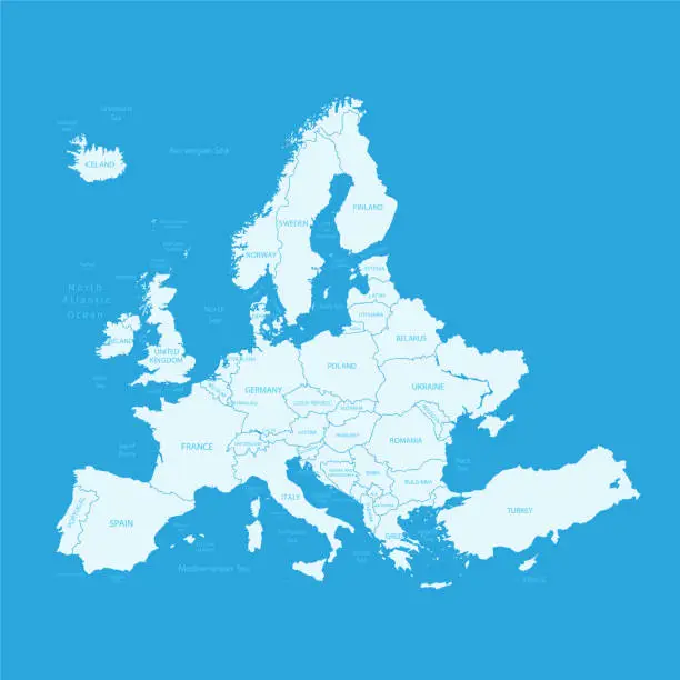 Vector illustration of Europe map