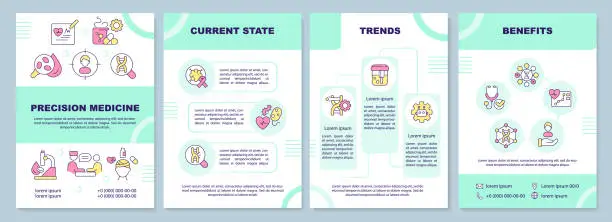 Vector illustration of Precision medicine blue gradient brochure template