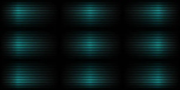 Vector illustration of Abstract laser striped lined horizontal glowing background