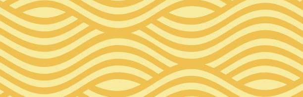 Yellow instant noodle, pasta and spaghetti Yellow instant noodle, pasta and spaghetti texture with geometric wavy lines. Ramen, pasta vector pattern. Background abstract food illustration texture cafe stock illustrations