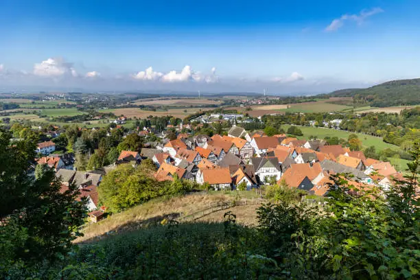 Beautiful view near town of Schieder-Schwalenberg in the state of North Rhine-Westphalia in Germany, landscape