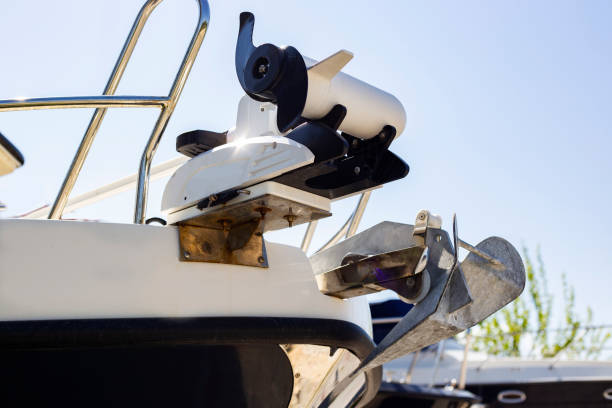 istock Motor engine of yacht outdoors 1485657824