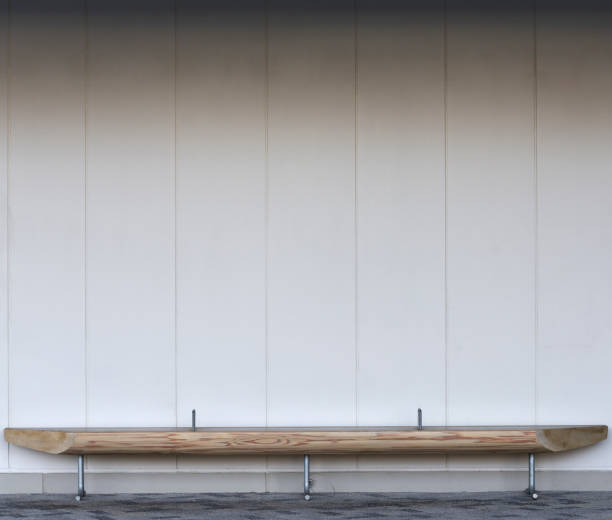 istock Empty wooden bench in the aisle 1485658224
