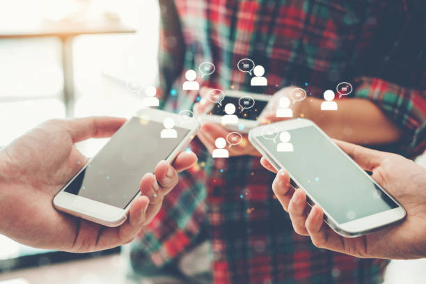 istock Social Media team meeting communication network concept. 1485658860