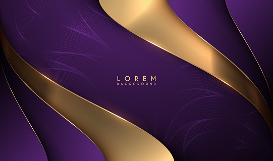 Abstract violet and gold luxury background in vector