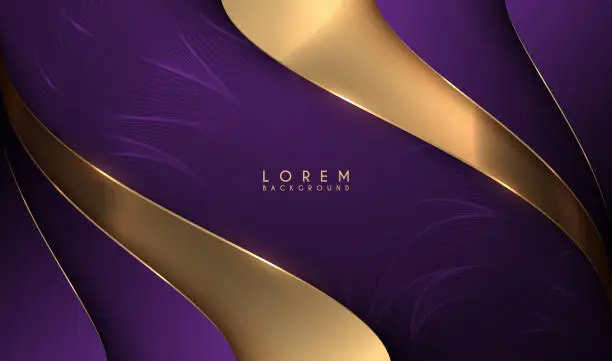 Vector illustration of Abstract violet and gold luxury background