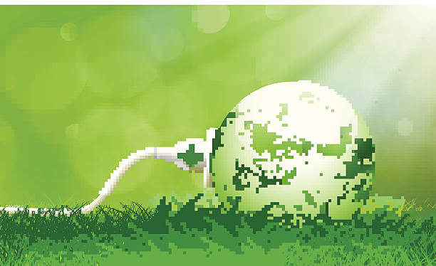 Zielona wtyczka energii – artystyczna grafika wektorowa
