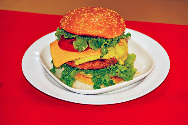 istock Vegan and vegetarian burger. 1485660886