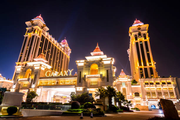 Macau- September 29, 2019: Night view of Galaxy Entertainment Group casino in Macau.