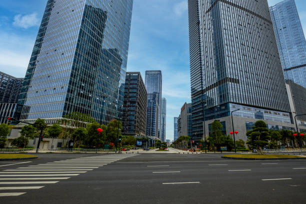 istock Modern architecture high-rise building, glass curtain wall office building 1485671823