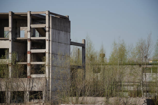 Unfinished construction of a building, abandoned. High quality photo
