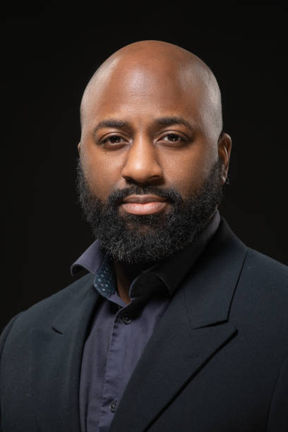 istock Handsome black male posing for studio portrait 1485678786