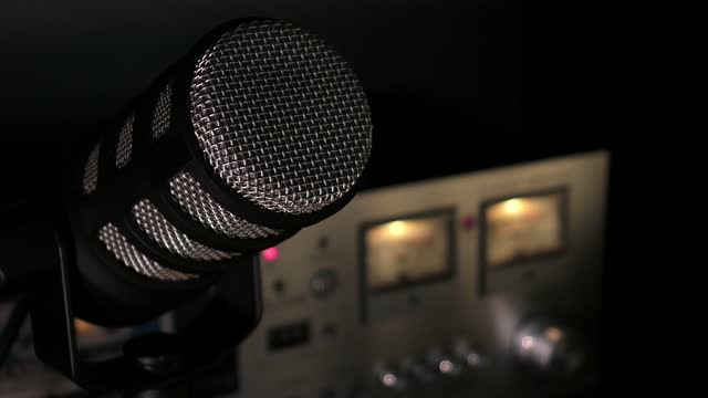 Microphone and vintage cassette deck