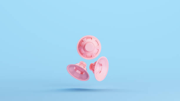 istock Pink Speaker Cone Tweeter Woofer Music Classic Design Kitsch Blue Background 1485681012