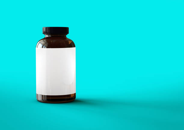 istock 3D vitamins bottle isolated on blue toscha background. suitable for your design element. 1485681128