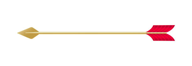 istock Golden arrow isolated on white background in realistic style for print and design. Vector illustration. 1485682738
