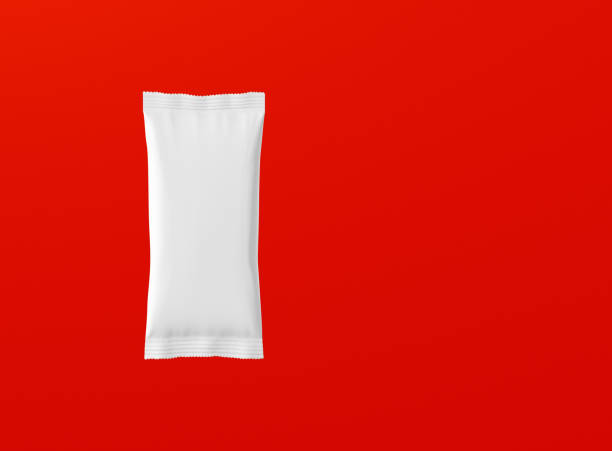 istock 3d rendering blank white snack bars isolated on red background. fit for your design project. 1485683956