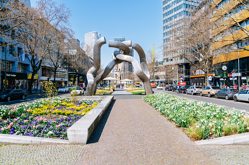 Berlin, Western part of Mitte district - famous metal sculpture \