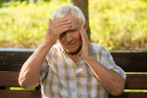 istock Senior man holding his head. 1485693786