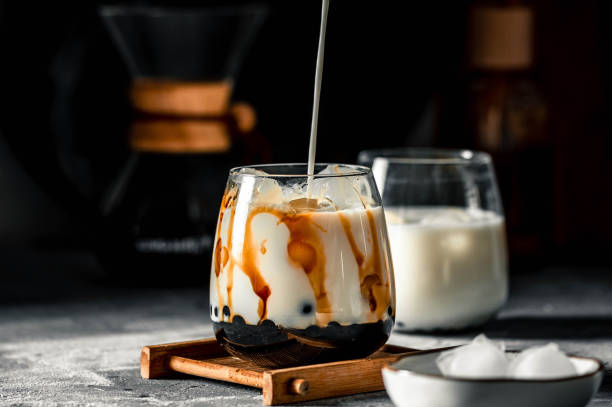 istock Homemade bubble tea with caramel and ice 1485693960