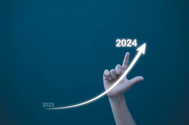 istock business plan and strategy concept, kid hand drawing line for increasing arrow from 2023 to 2024 for preparation happy new year concept. new business in new years, start up 1485694067