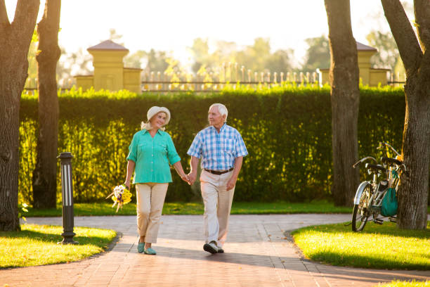 istock Senior couple walks on alley. 1485694832