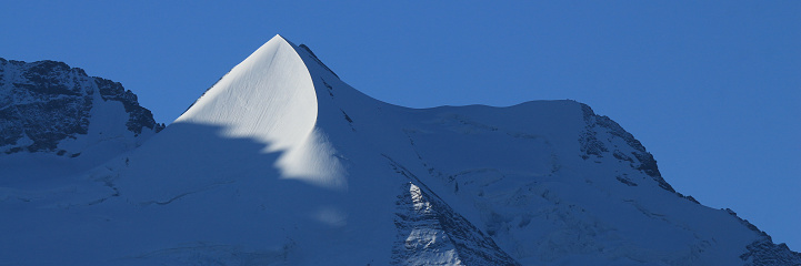 Pointed peak of Mount Silberhorn, Switzerland.