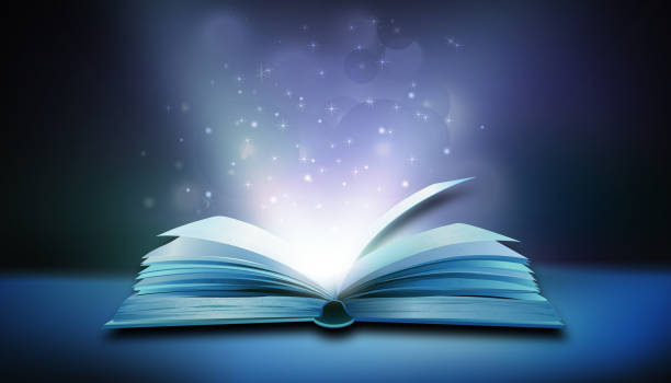 istock A book with riddles, book magic fantasy, and Abstract digital art background. 1485701724