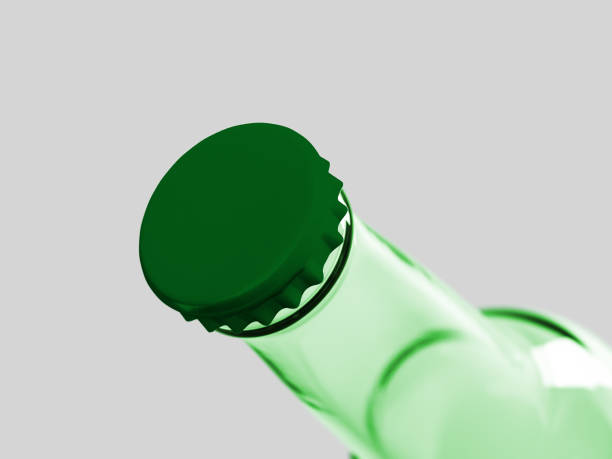istock Top up view empty beer bottle isolated on white. Beer Fest concept. 1485702106
