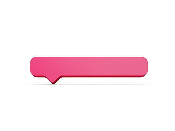 3d Simple Pink Message Box Icon, 3d Shiny Pink Chat Box Icon On White Background, 3d illustration