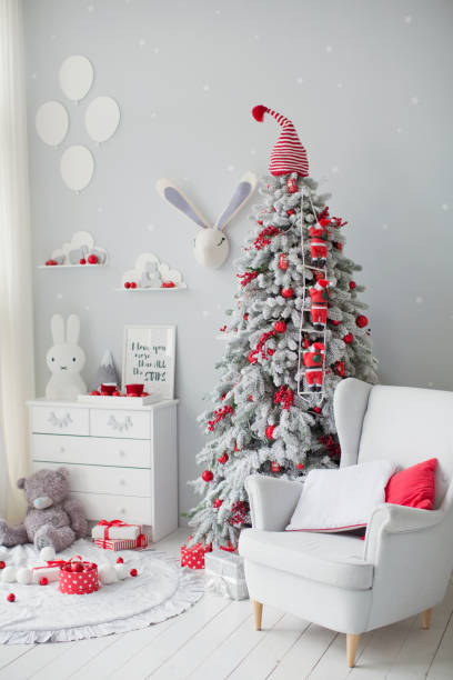 istock Interior with Christmas tree and armchair 1485708326