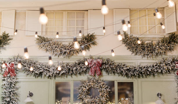 istock Christmas bakery showcase with decorations 1485710605
