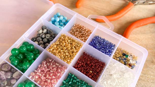 istock Storage box of colourful beads 1485711424